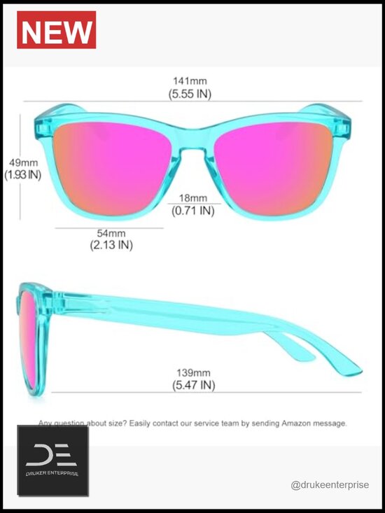 Polarized Sunglasses - UV Protection Retro Square Frame